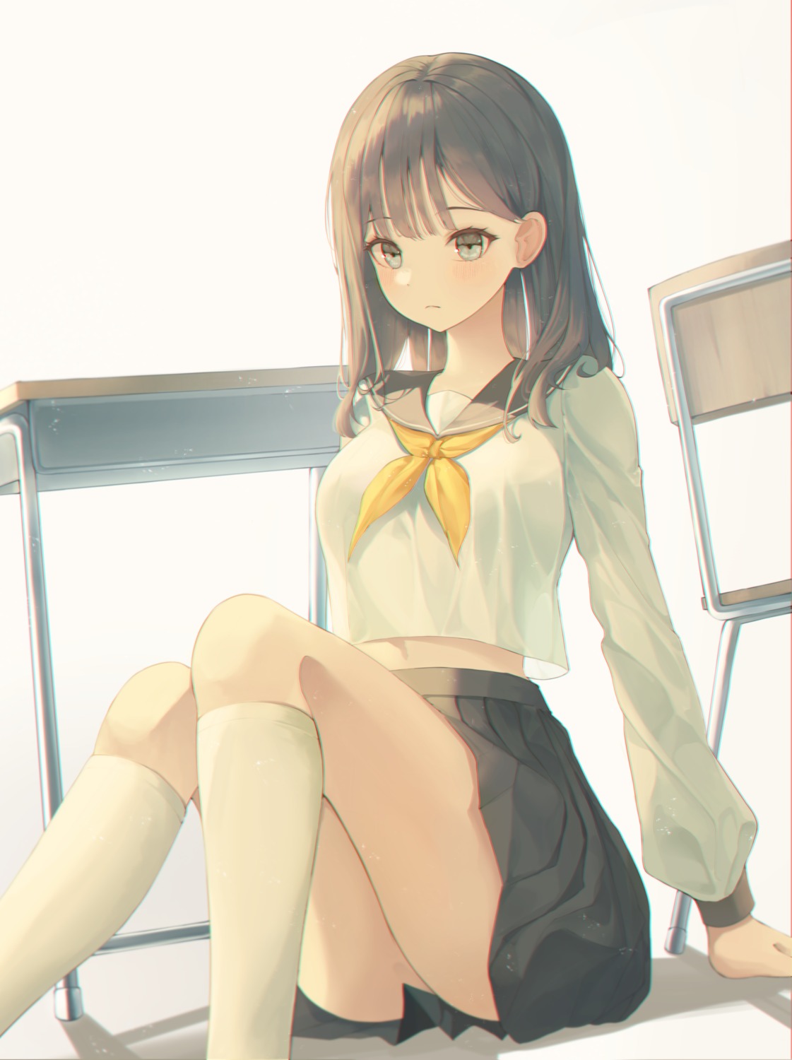 2gong_(9ujin_) seifuku skirt_lift