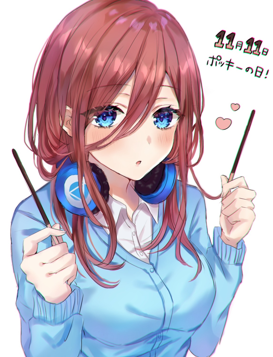 5-toubun_no_hanayome headphones nakano_miku parum seifuku sweater