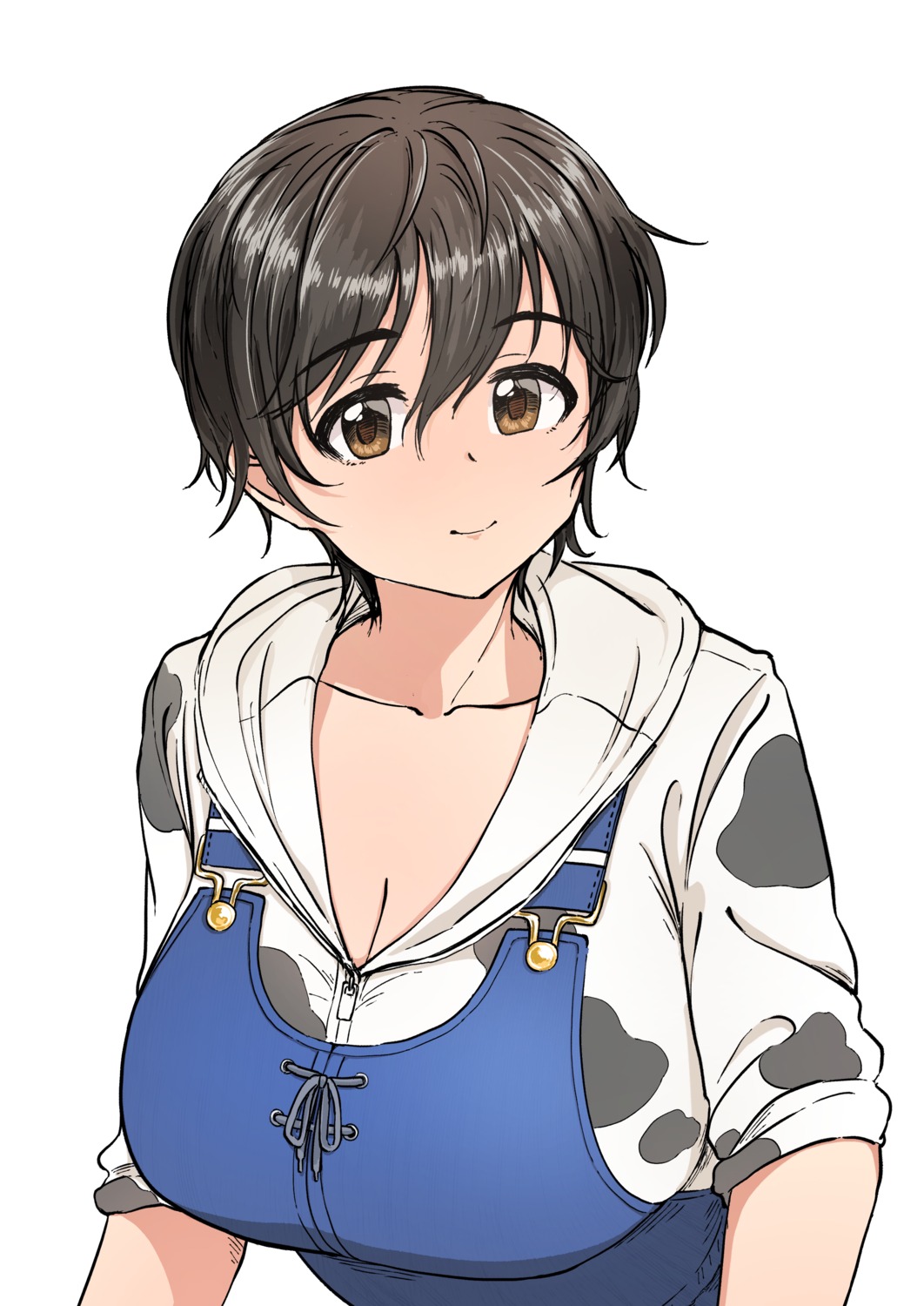 cleavage oikawa_shizuku overalls the_idolm@ster the_idolm@ster_cinderella_girls ushimochi