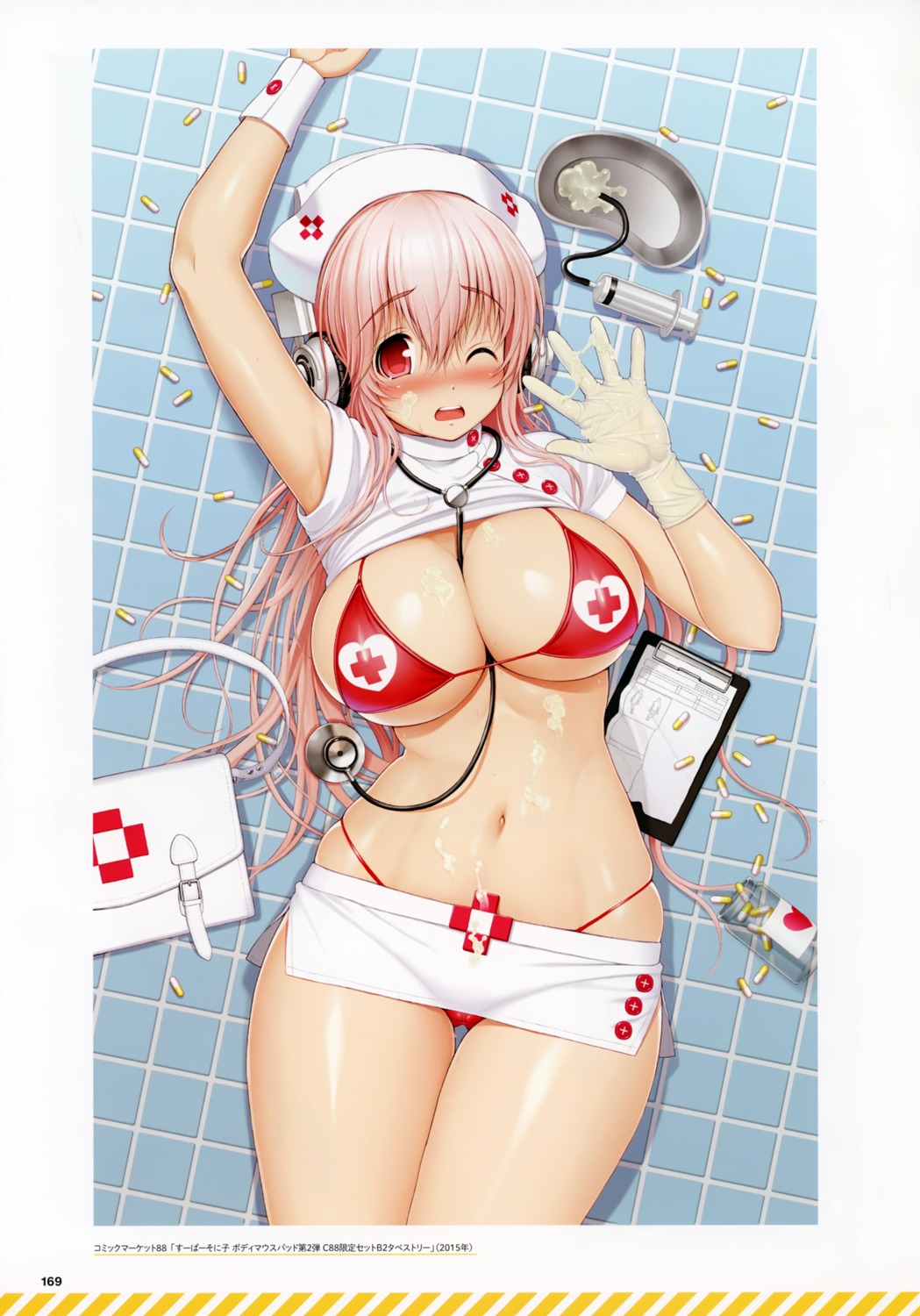 bikini cameltoe cleavage cream headphones nurse scanning_dust shirt_lift sonico super_sonico swimsuits tsuji_santa