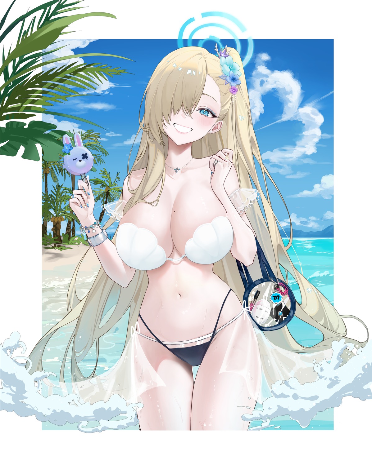 shupami blue archive ichinose asuna angel bikini see through swimsuits wet ...