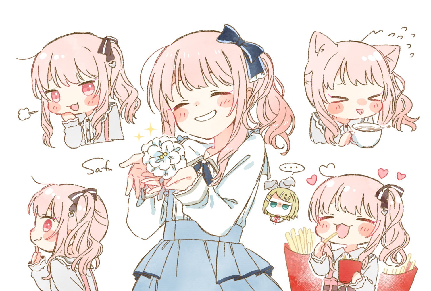 akiyama_mizuki animal_ears chibi kagamine_rin nekomimi project_sekai sa-fu trap vocaloid