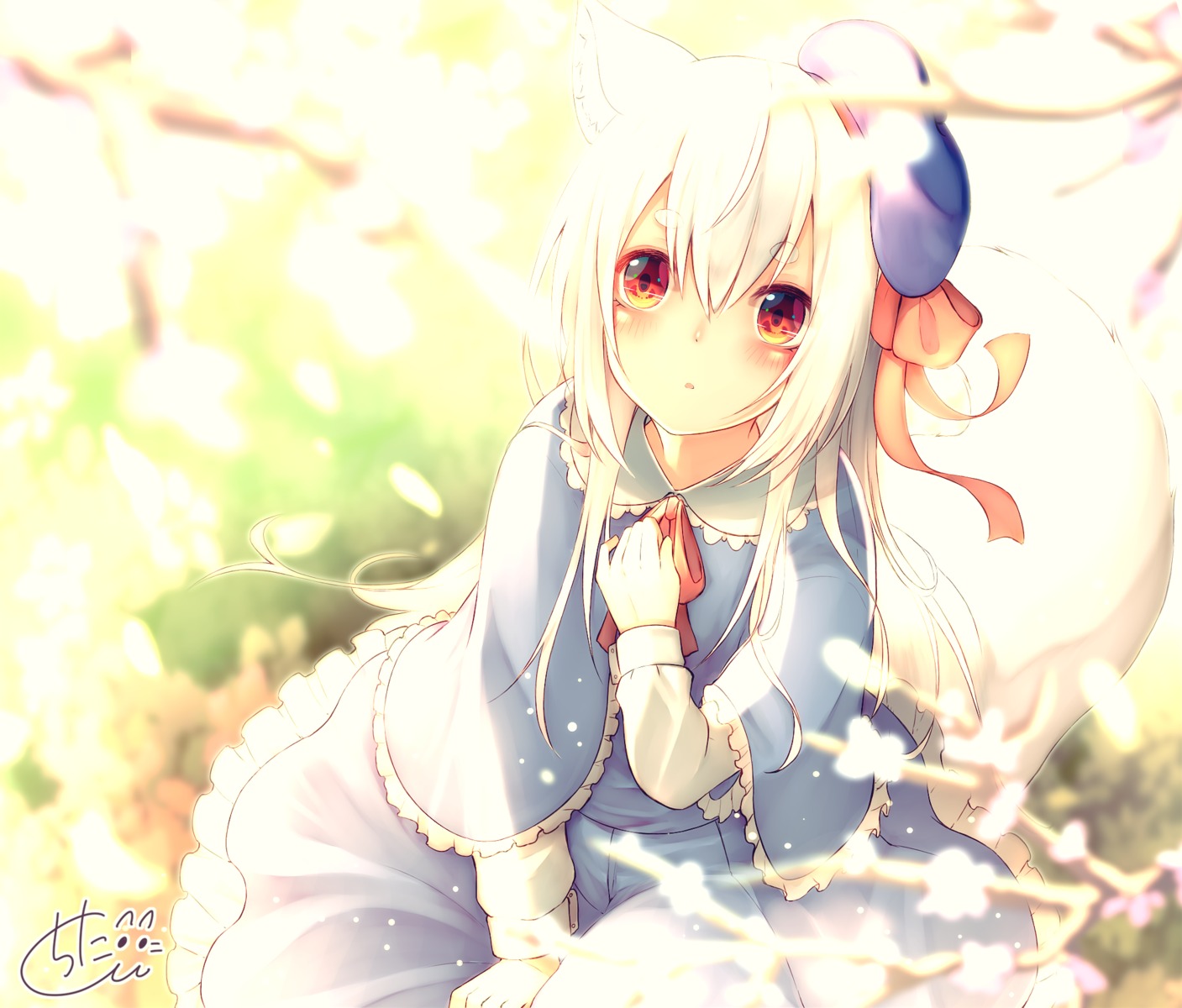 animal_ears chita_(ketchup) kitsune tail