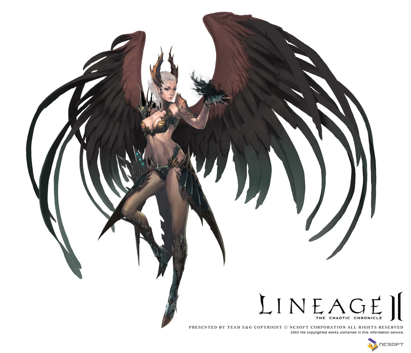 bikini_armor cleavage horns jeong_juno lineage lineage_2 tail wings