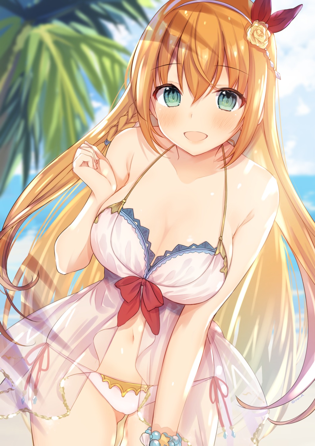 bikini cleavage pecorine princess_connect princess_connect!_re:dive see_through swimsuits yu_yu