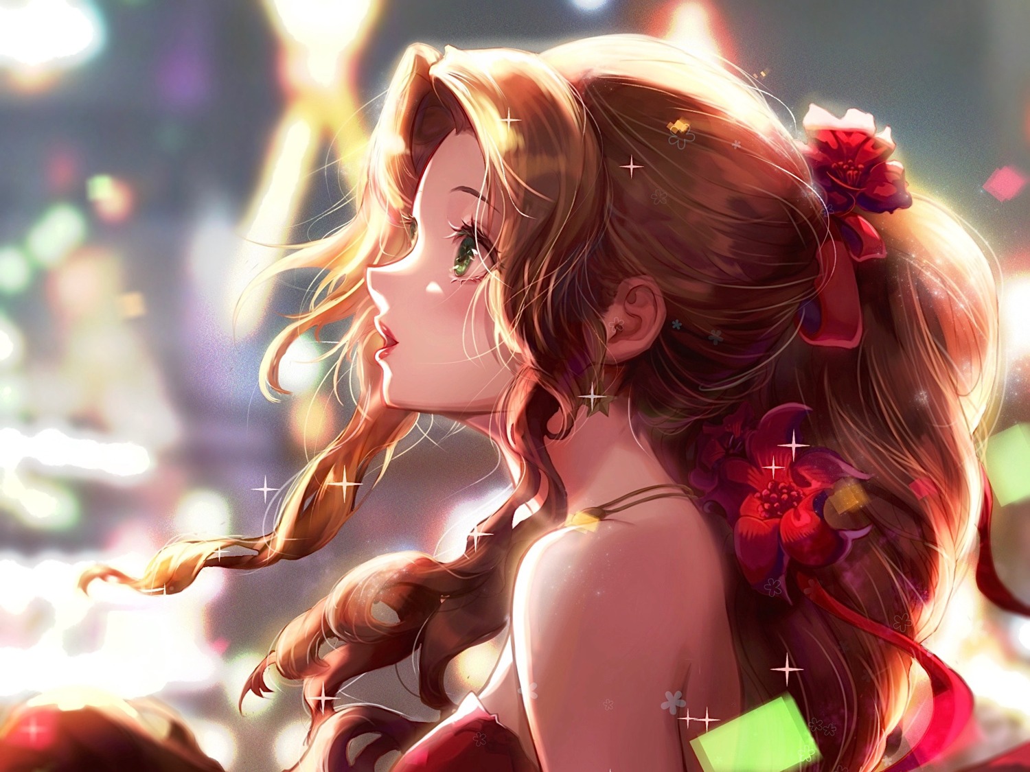 aerith_gainsborough final_fantasy final_fantasy_vii rei1028