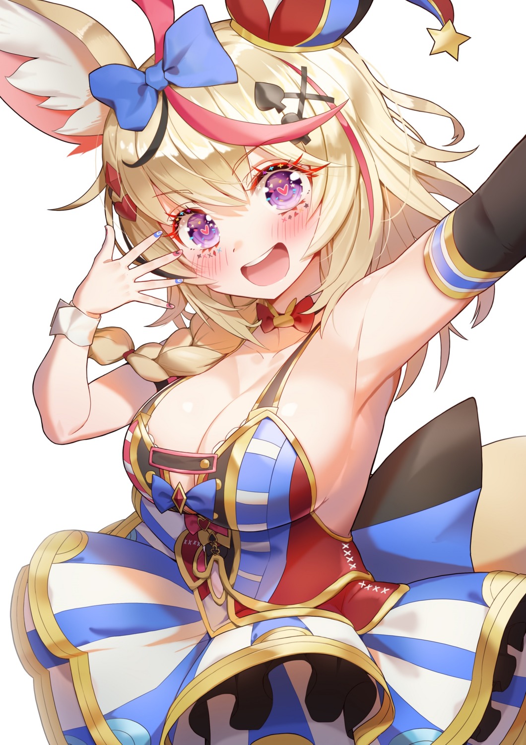 animal_ears hololive keureu_(tiqkdtiqkd10) no_bra omaru_polka tail