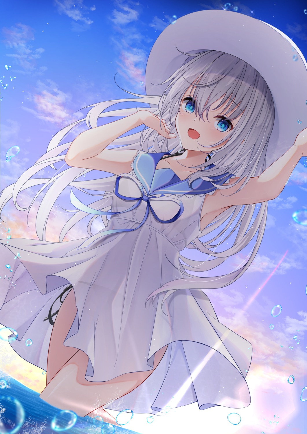 bikini dress ekidona see_through skirt_lift summer_dress swimsuits wet