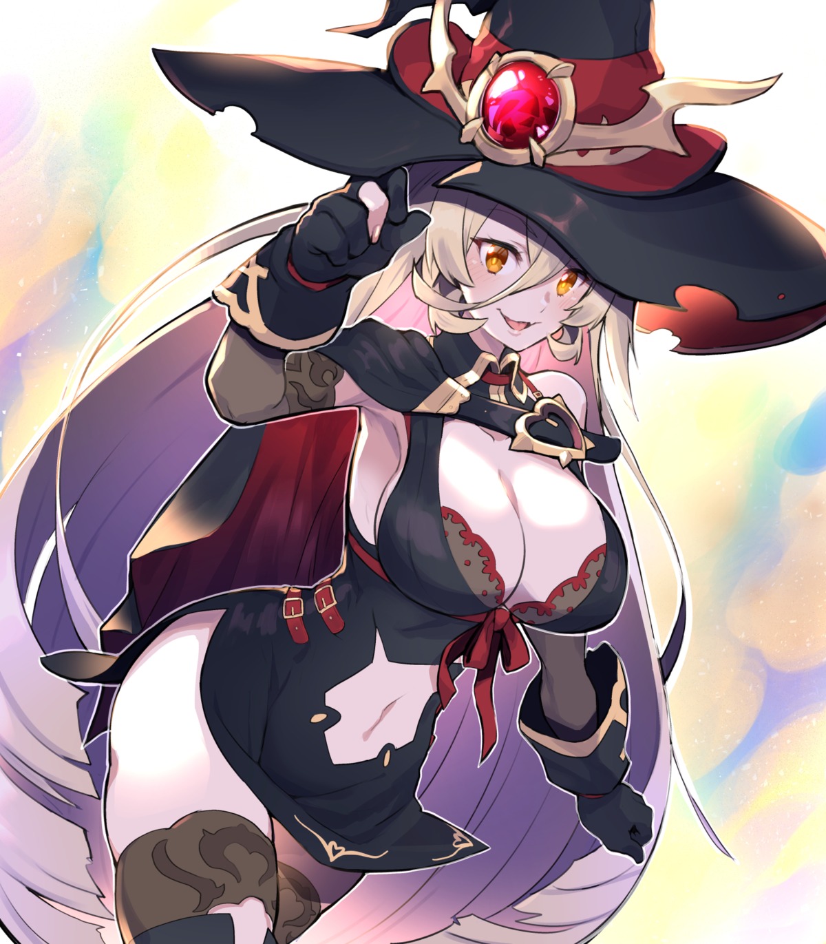 bra cleavage dress nijisanji nui_sociere skirt_lift thighhighs tomoyohi witch