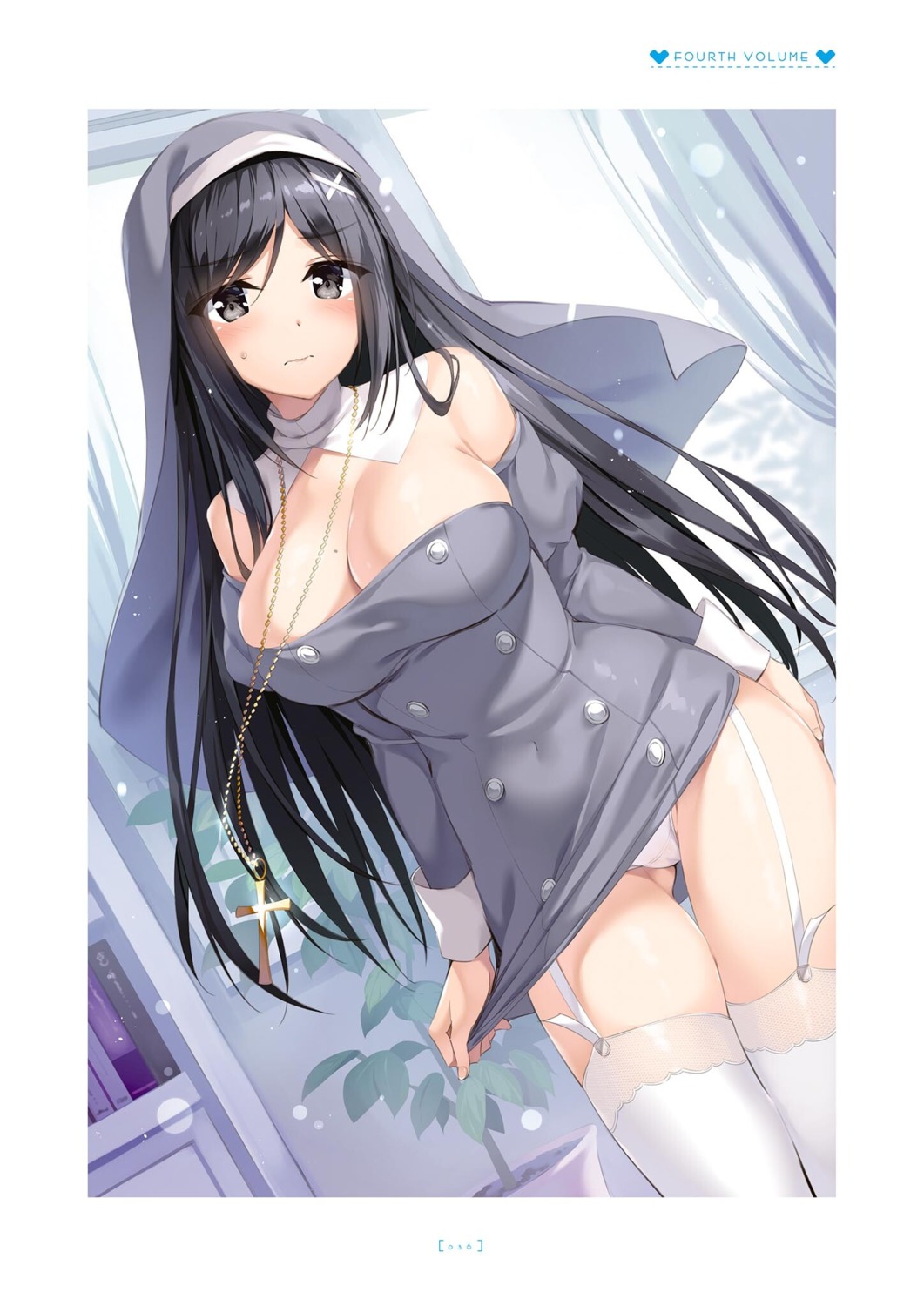 boku_no_kanojo_sensei cameltoe jinsho_karen no_bra nun oryou pantsu skirt_lift stockings thighhighs