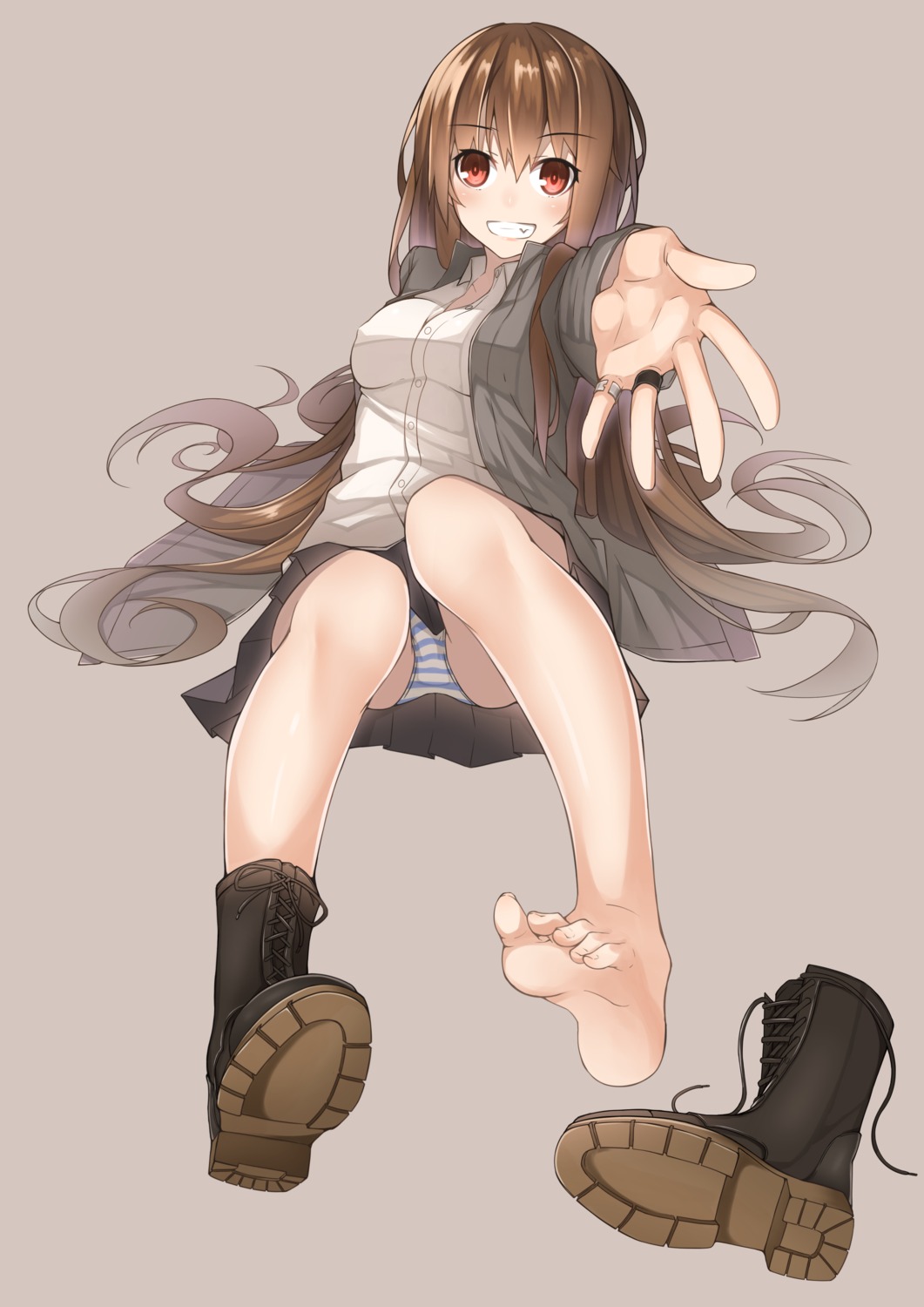 erect_nipples feet no_bra pantsu shimapan zz_(artist)