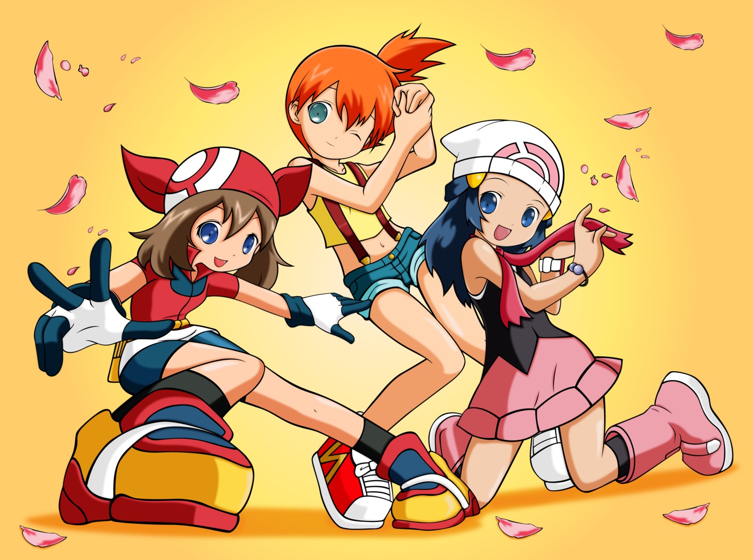 haruka_(pokemon) hikari_(pokemon) kasumi_(pokemon) pokemon pokemon_bdsp pokemon_dppt pokemon_frlg pokemon_oras pokemon_rgby pokemon_rse