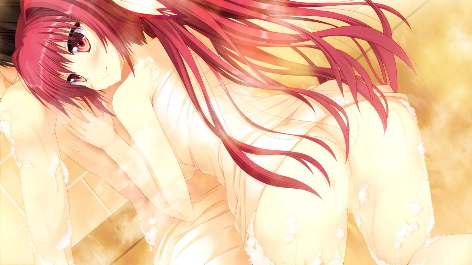 ass bathing censored eufonie game_cg koiken_otome_revive naked tateha towel yasukuni_akane