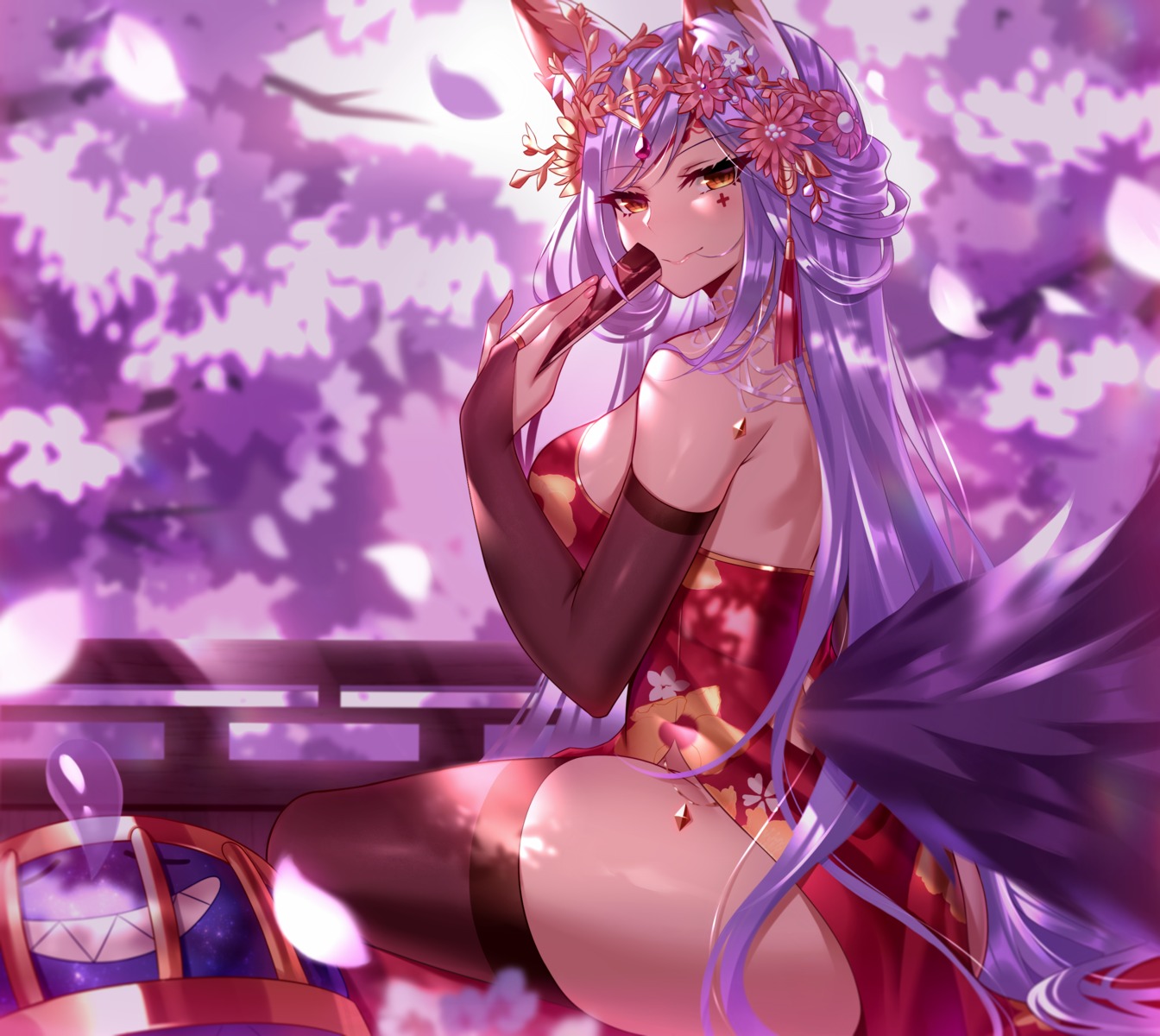 animal_ears ass black_fire chinadress tail thighhighs tower_of_saviors
