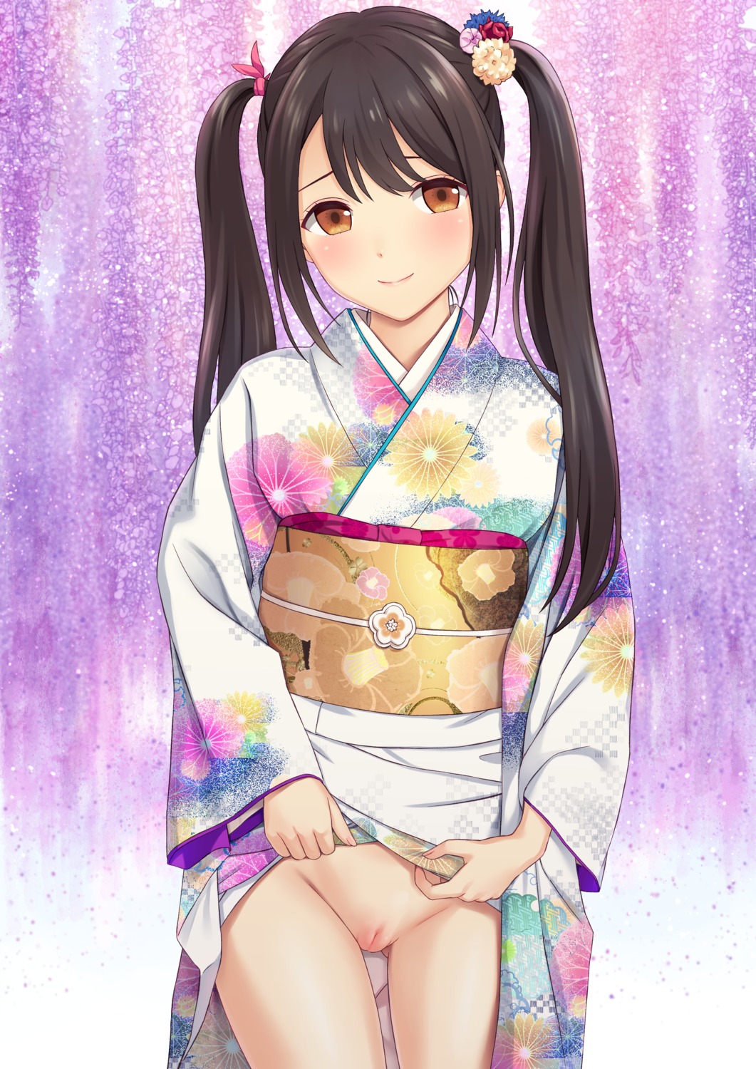 kimono n.g. nopan pussy skirt_lift uncensored