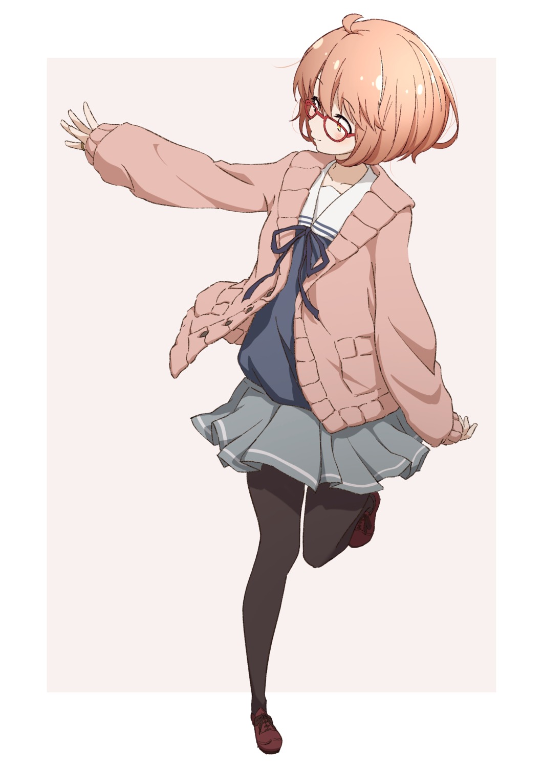 kuriyama_mirai kyoukai_no_kanata megane pantyhose seifuku sweater tagme