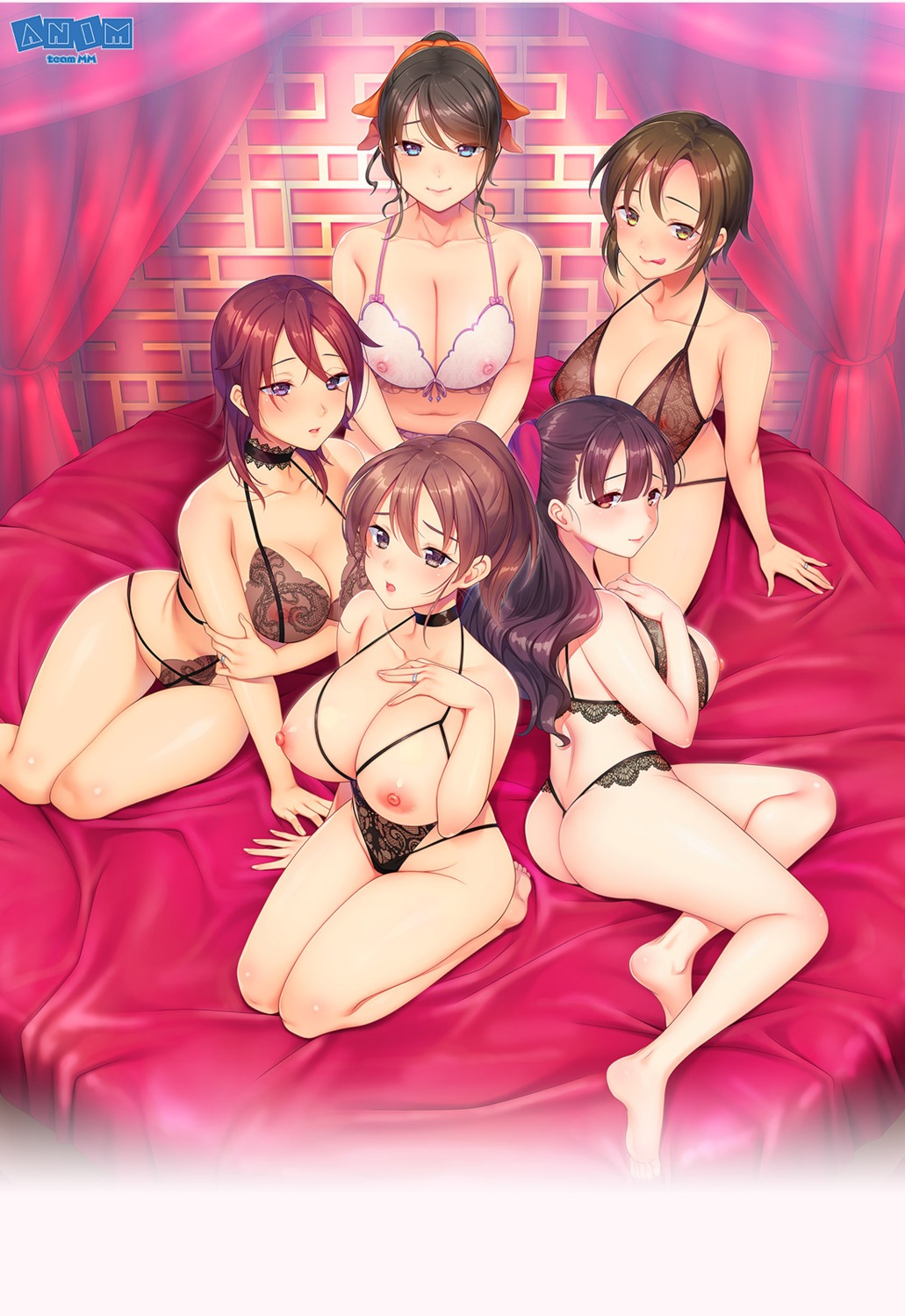 anim.teammm ass bra breasts kurohara_yuu lingerie nipples pantsu see_through thong