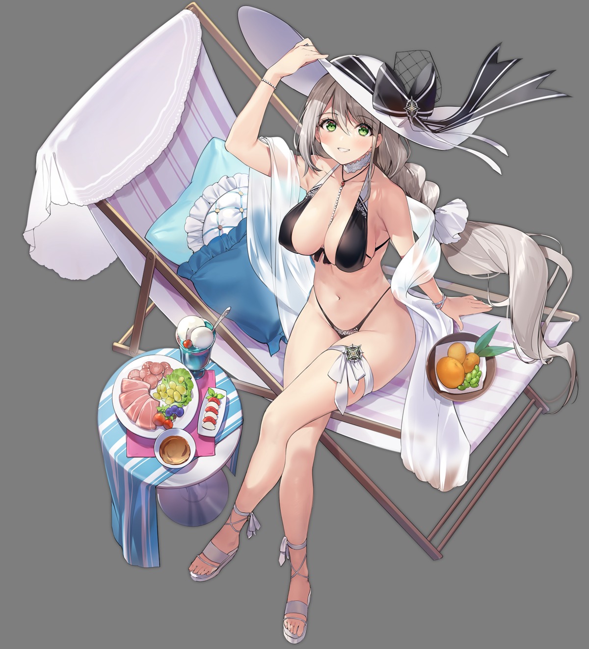 aquila_(azur_lane) azur_lane bikini erect_nipples garter necomi swimsuits transparent_png