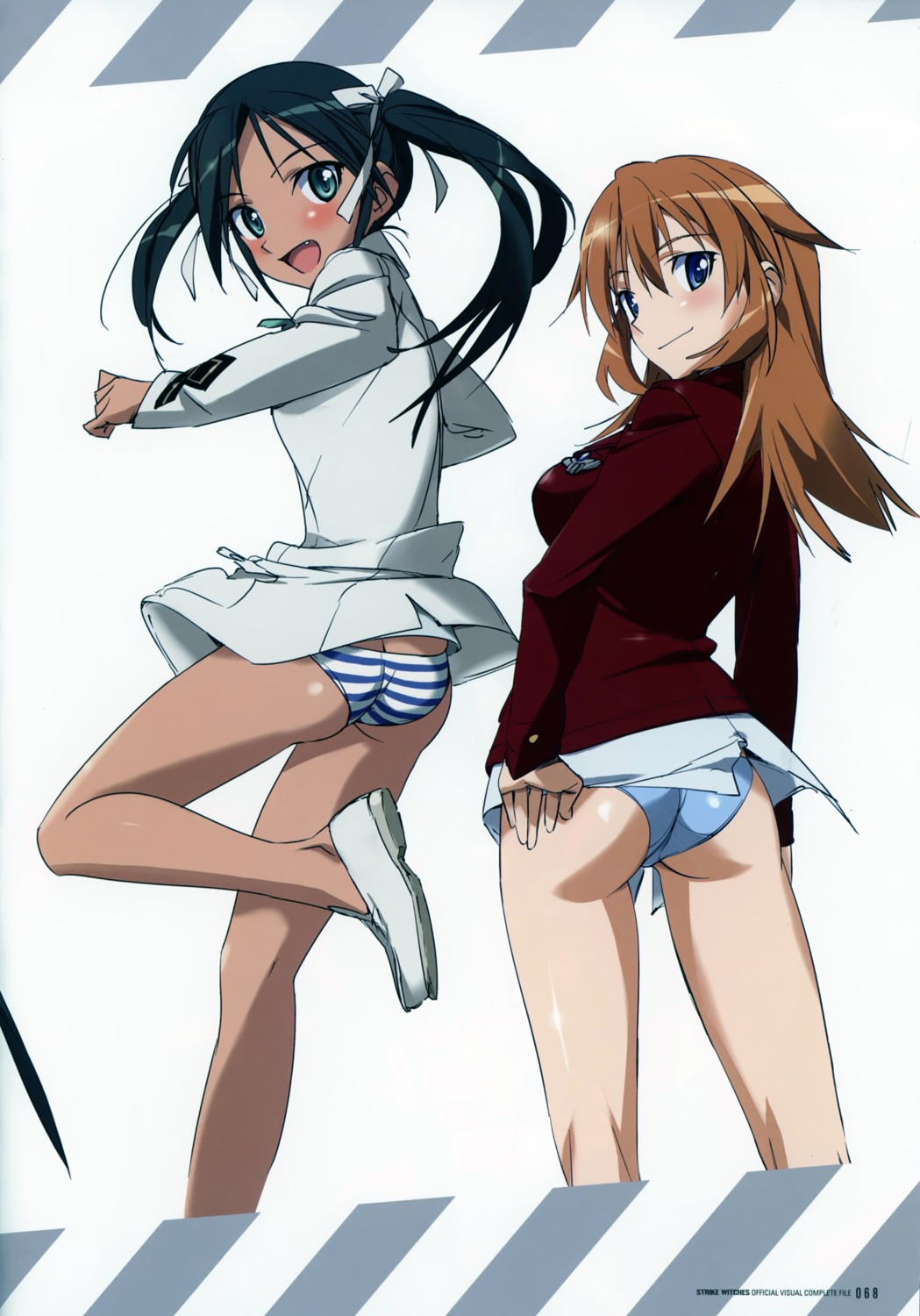 ass charlotte_e_yeager francesca_lucchini pantsu shimapan stitchme strike_witches takamura_kazuhiro uniform