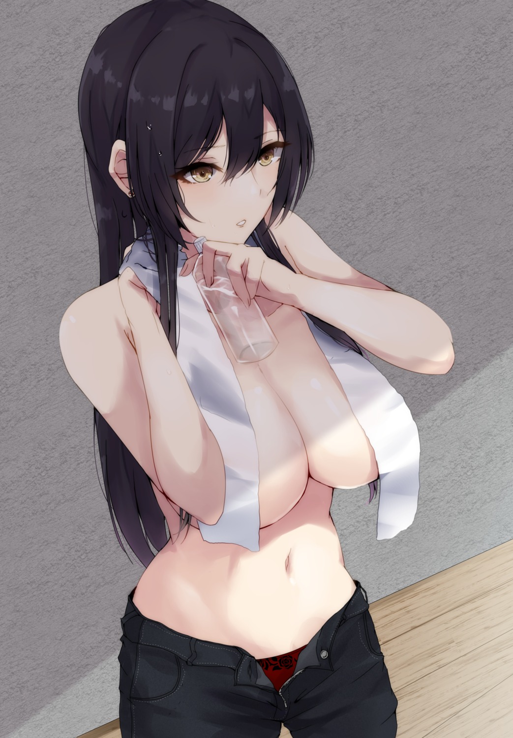 pantsu ryuu. shirase_sakuya the_idolm@ster the_idolm@ster_shiny_colors topless