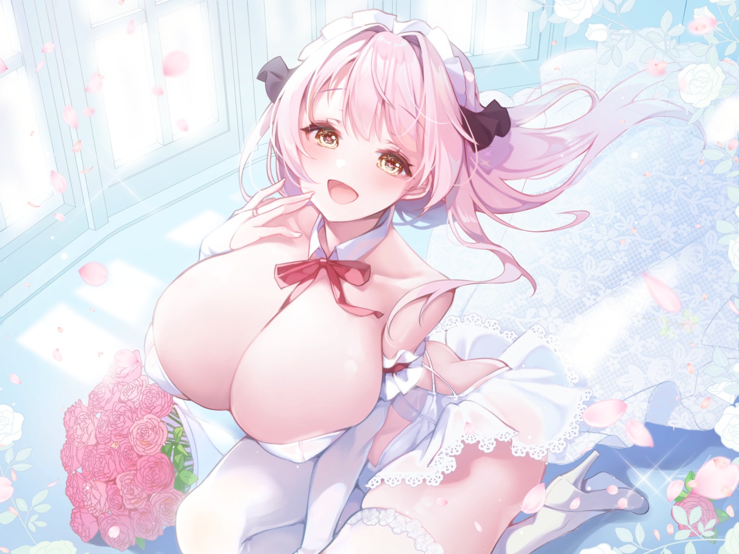 erect_nipples heels kanola_u no_bra nopan see_through skirt_lift studio_refrevo thighhighs