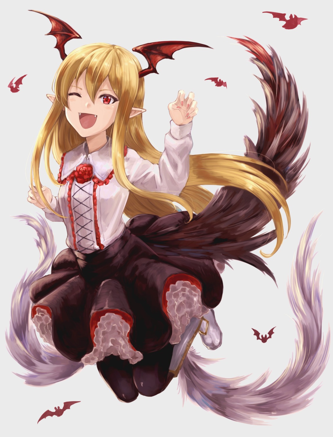 chokuro granblue_fantasy pantyhose pointy_ears shingeki_no_bahamut tail vampy_(shingeki_no_bahamut) wings