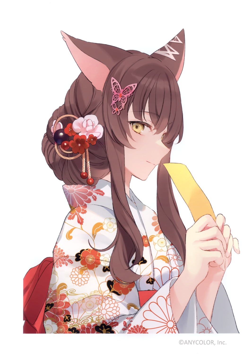 achiki animal_ears fumi_(nijisanji) hanasaku nijisanji yukata