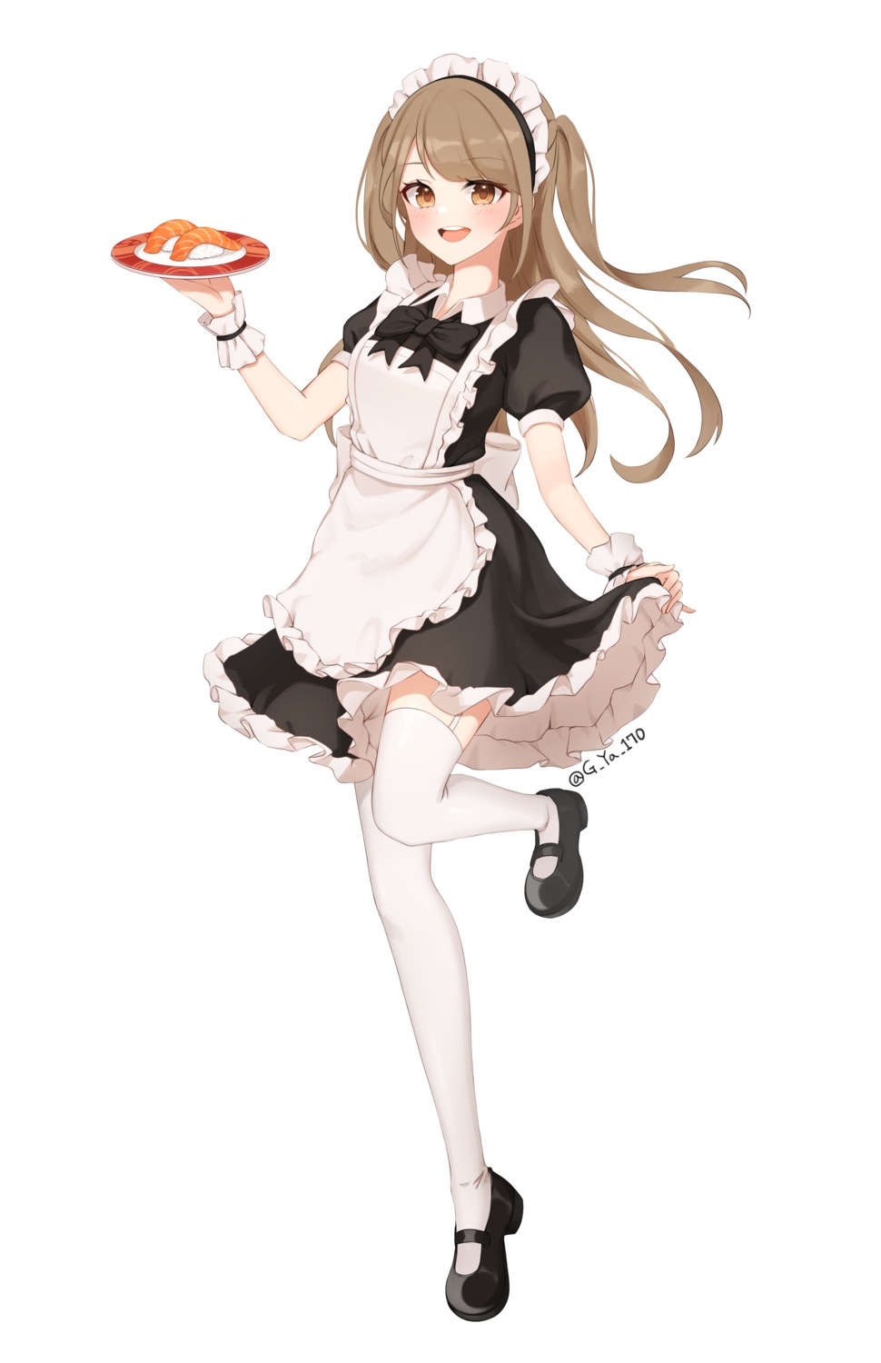 gya_(144) maid skirt_lift stockings thighhighs