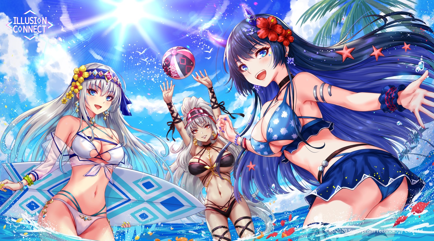 ass bikini cleavage horns illusion_connect sakiyamama swimsuits wet