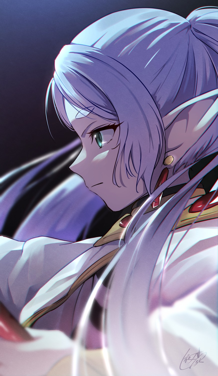 elf frieren pointy_ears sousou_no_frieren weapon yatoroku