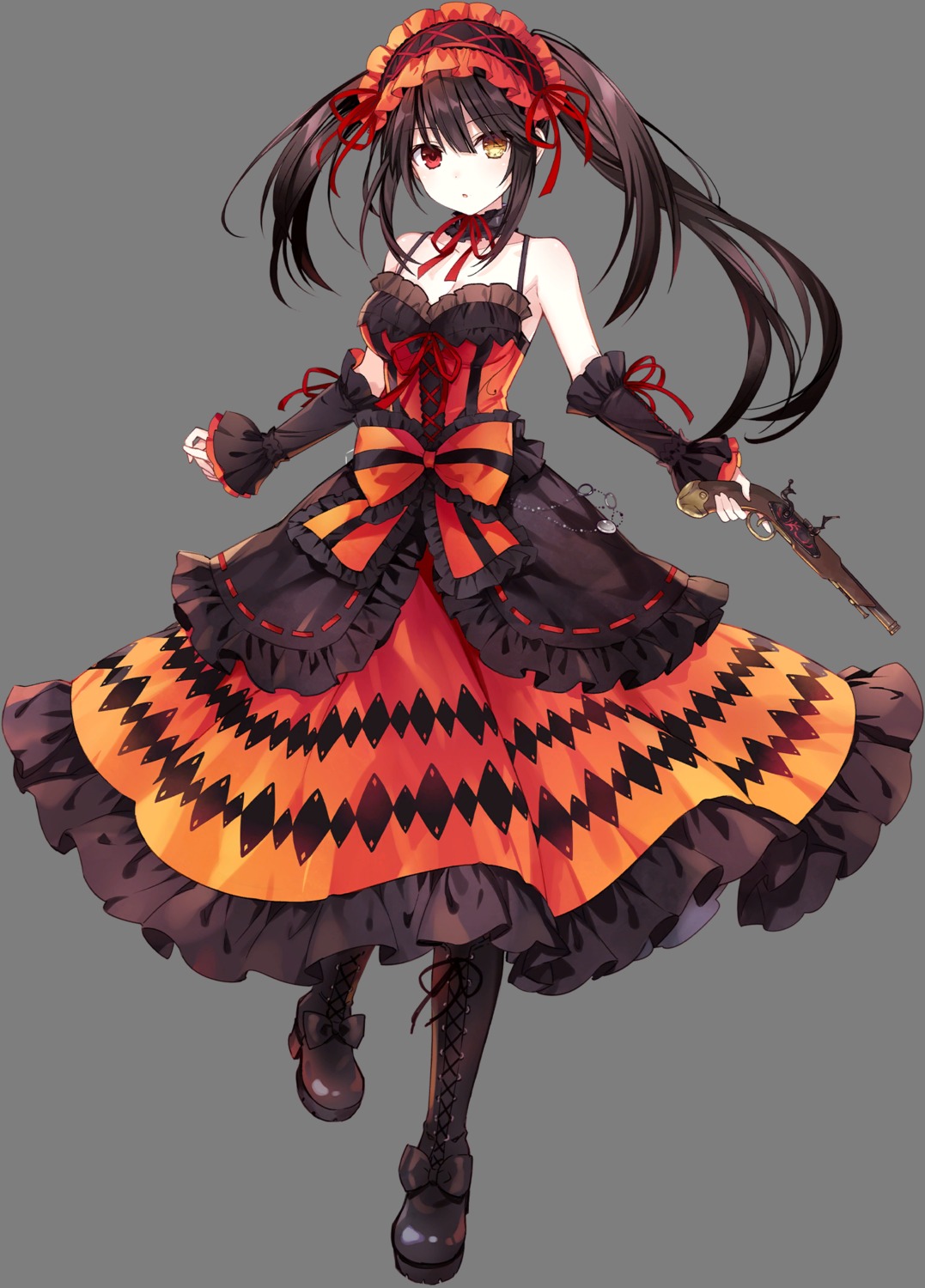 date_a_live dress gun heterochromia tokisaki_kurumi transparent_png tsunako