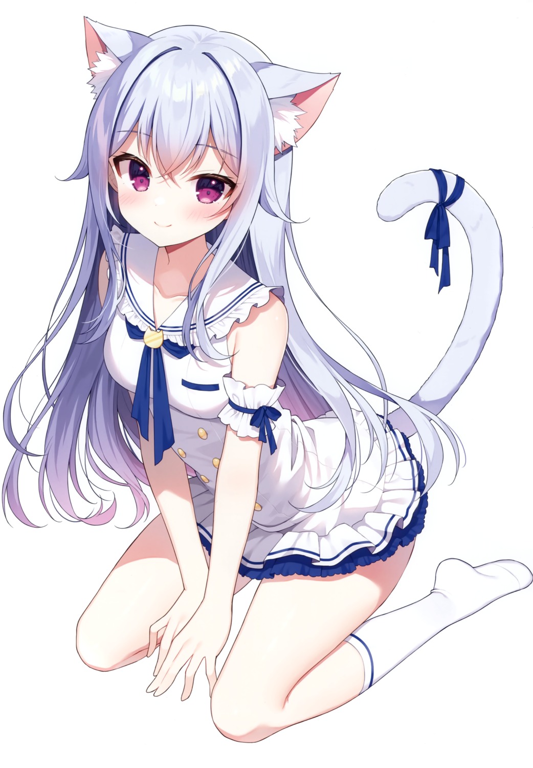 animal_ears mauve nekomimi seifuku tail wata★punch