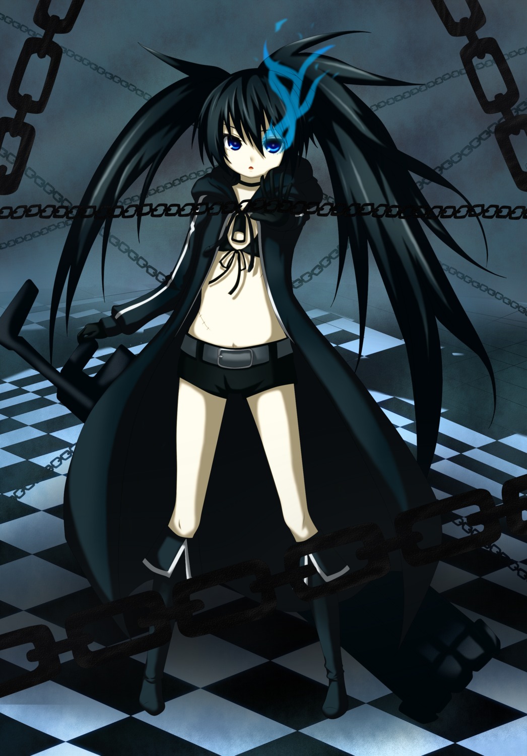 bikini_top black_rock_shooter black_rock_shooter_(character) kuena swimsuits vocaloid