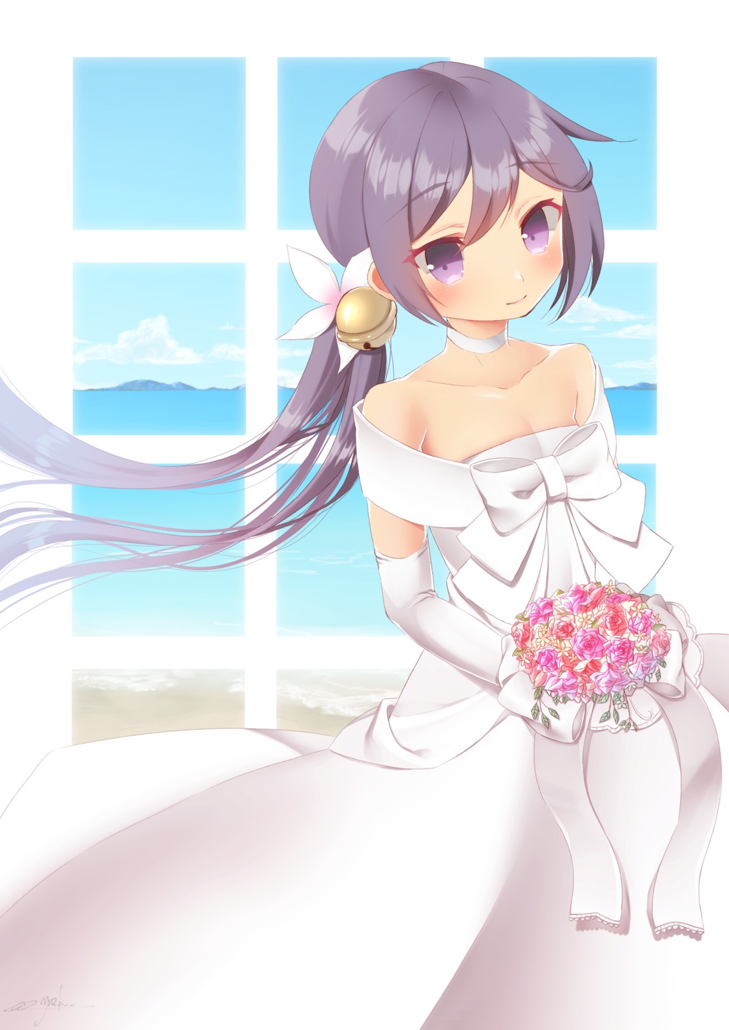 akebono_(kancolle) dress kantai_collection wedding_dress yuu_zaki