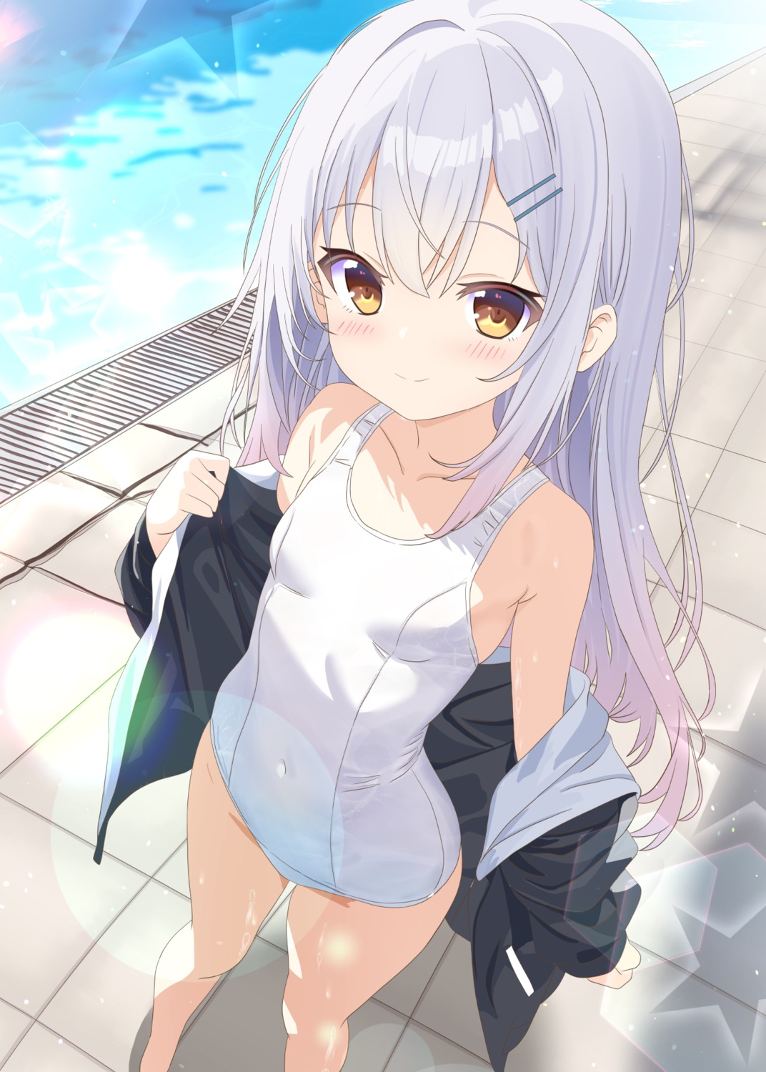 aruka_(alka_p1) loli school_swimsuit swimsuits undressing wet