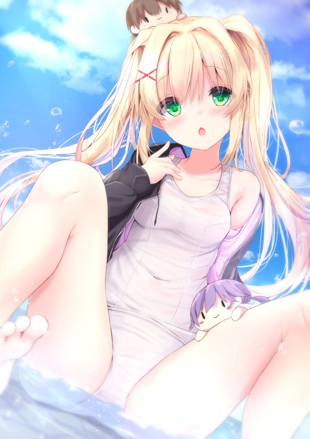 chibi fairy_eye school_swimsuit summer_pockets swimsuits tsumugi_wenders wet