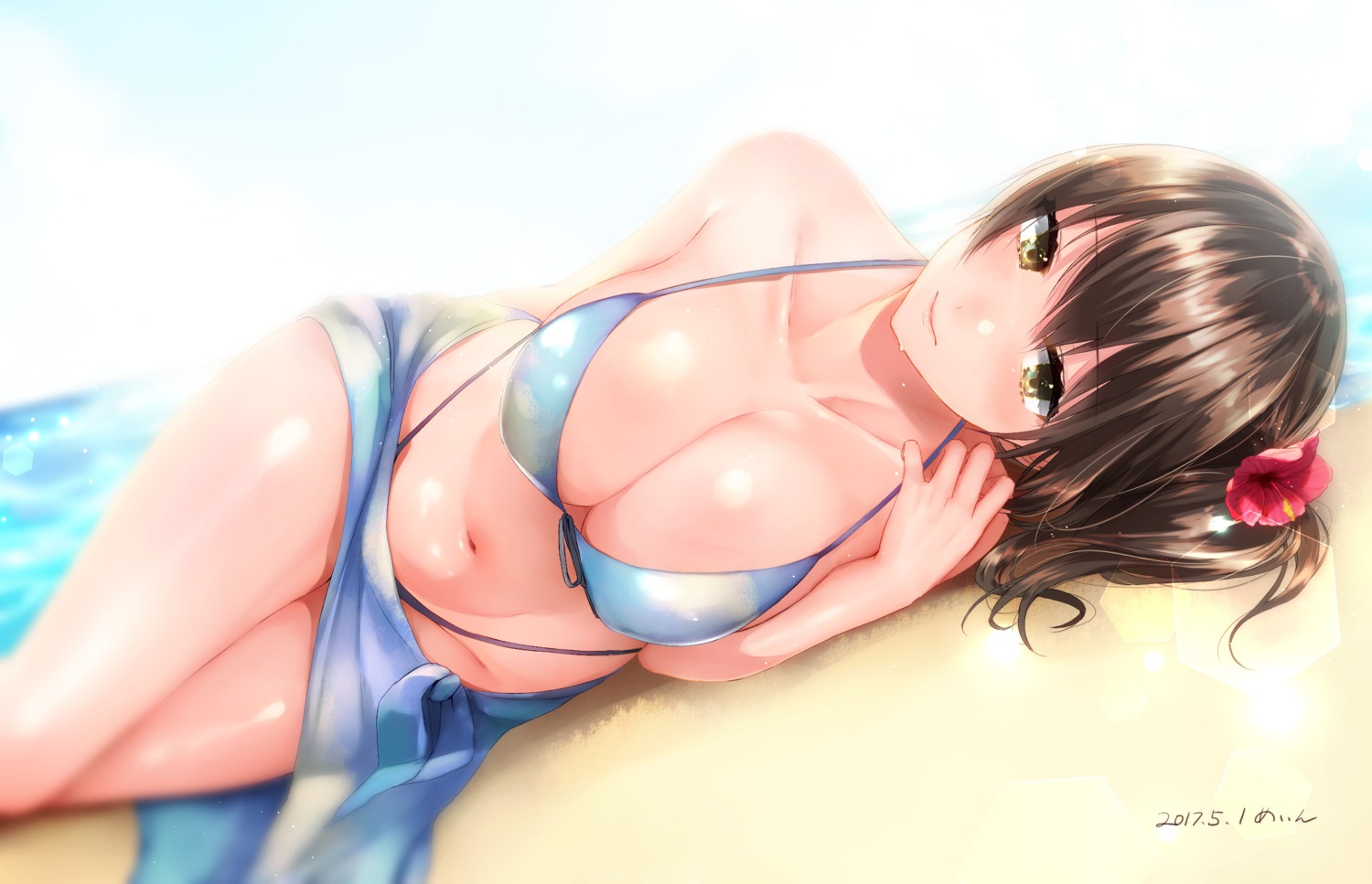 bikini cleavage kaga_(kancolle) kantai_collection sakiryo_kanna swimsuits