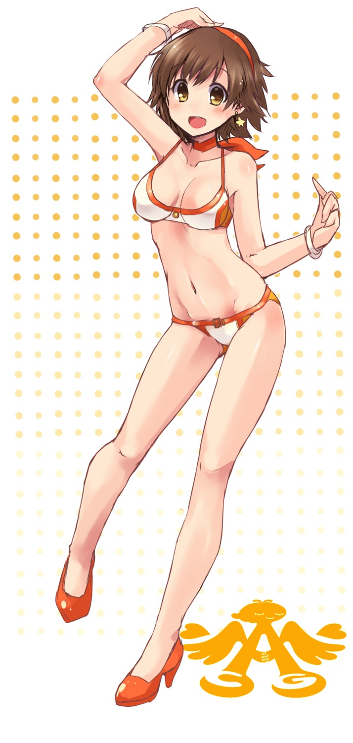 bikini cleavage heels honda_mio paopao swimsuits the_idolm@ster the_idolm@ster_cinderella_girls