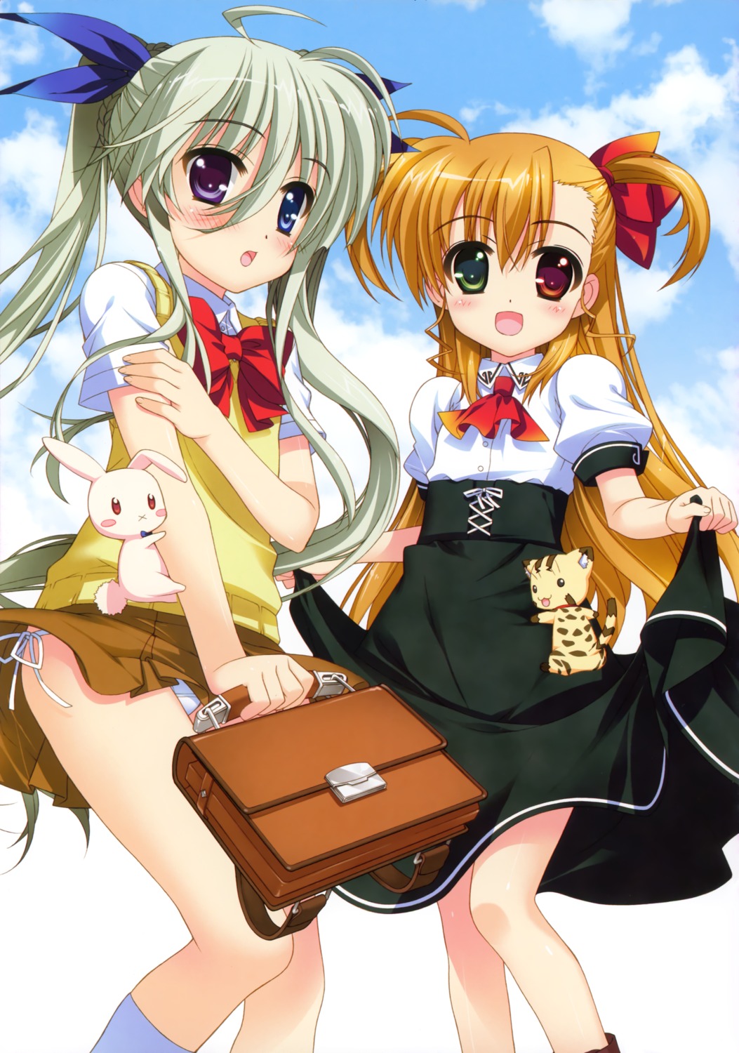 asteion einhart_stratos fujima_takuya mahou_shoujo_lyrical_nanoha mahou_shoujo_lyrical_nanoha_vivid pantsu sacred_heart seifuku skirt_lift string_panties vivio