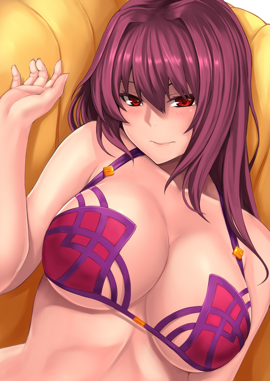 bikini_top cleavage fate/grand_order scathach_(fate/grand_order) swimsuits underboob yashichii