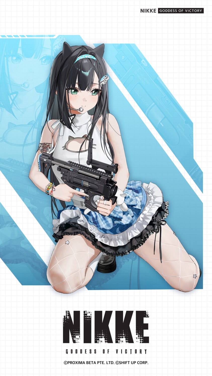 animal_ears fishnets goddess_of_victory:_nikke gun mint_(nikke) tagme uniform