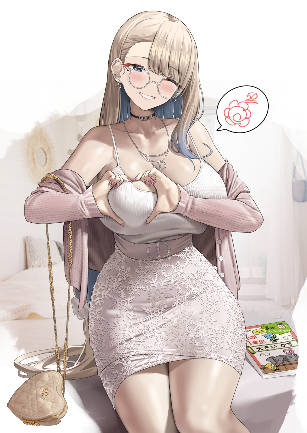 fuyuyama_asako kuse_(0201) megane no_bra sweater