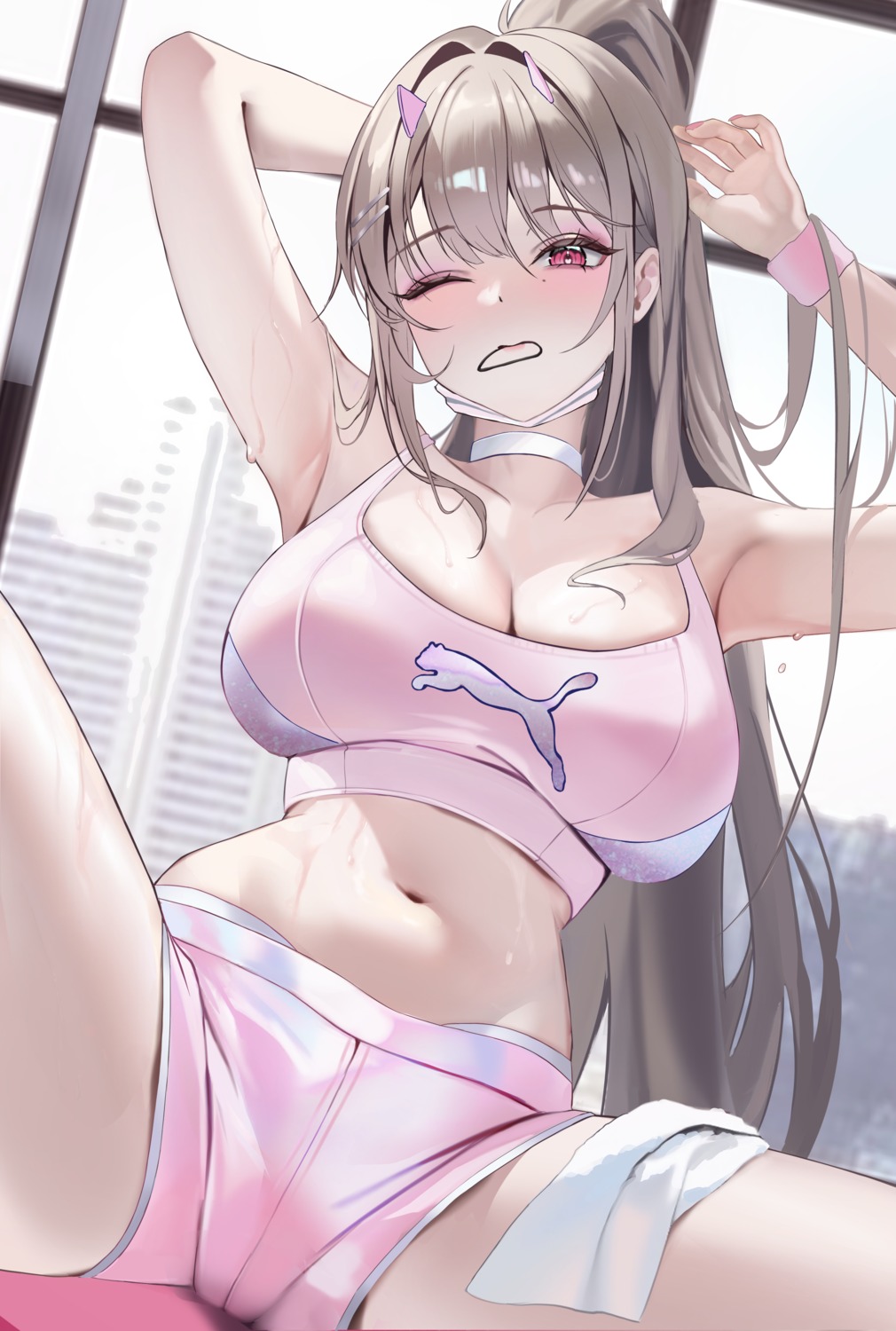 goddess_of_victory:_nikke horns uyuri_(89976220) viper_(nikke) wet