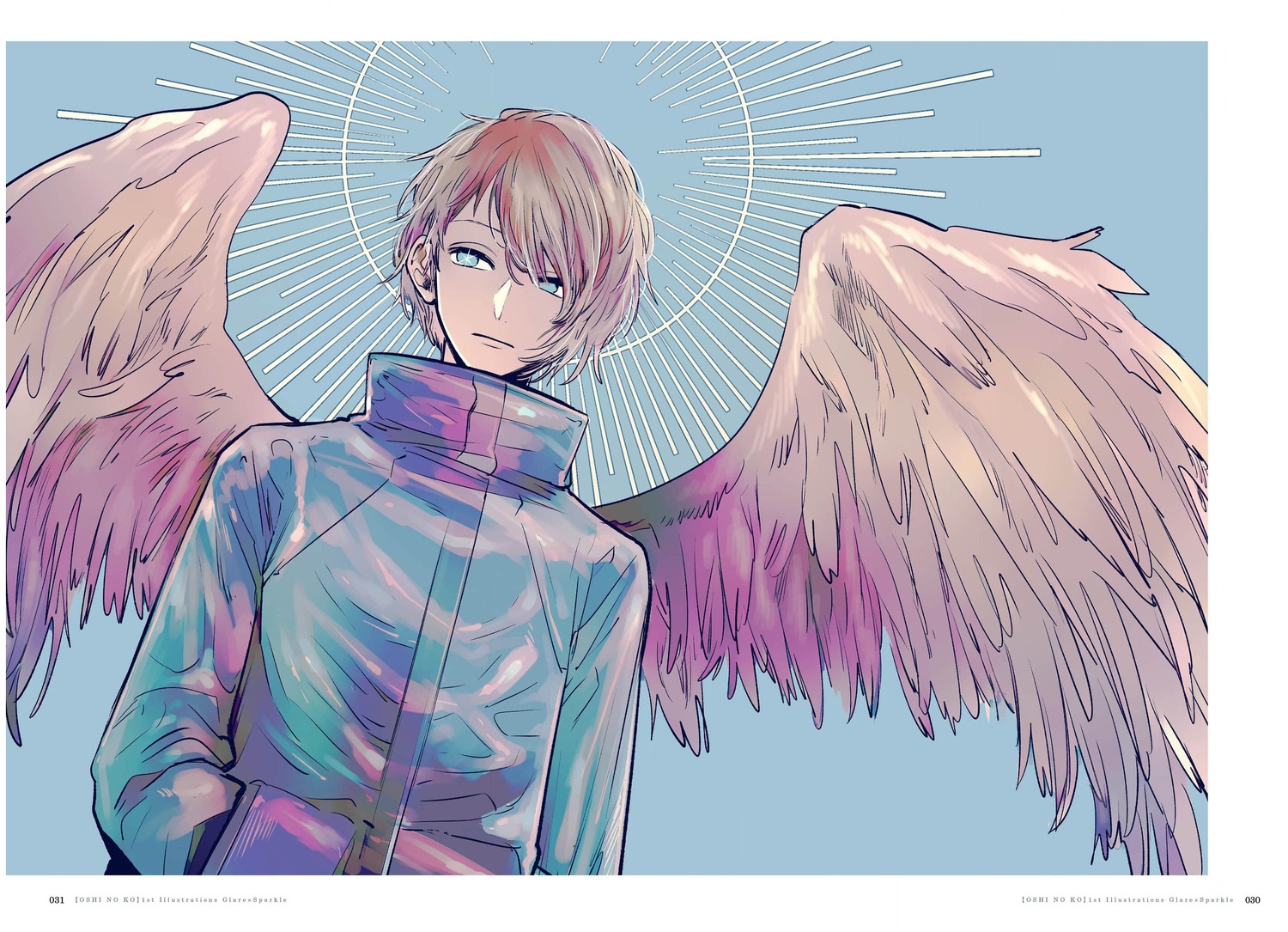 angel hoshino_aquamarine male oshi_no_ko wings yokoyari_mengo_(artist)