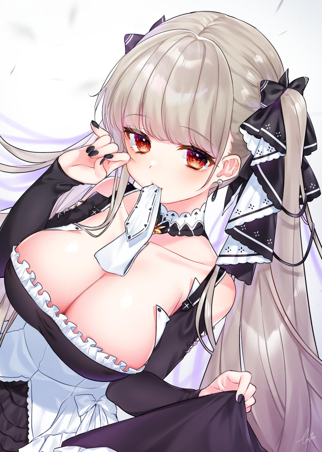 azur_lane etto_eat formidable_(azur_lane) gothic_lolita lolita_fashion no_bra skirt_lift