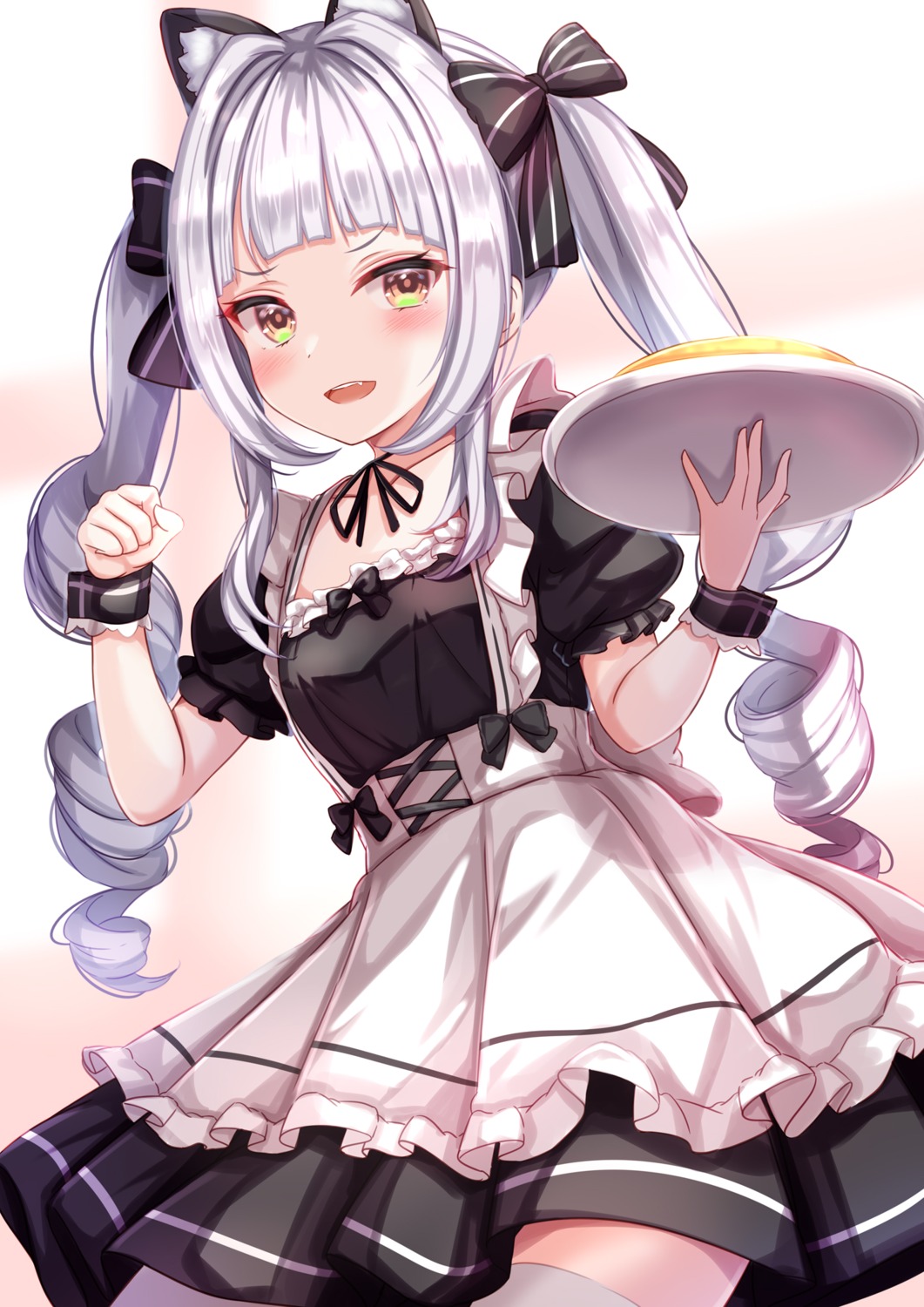 animal_ears hololive maid murasaki_shion nekomimi thighhighs yuano