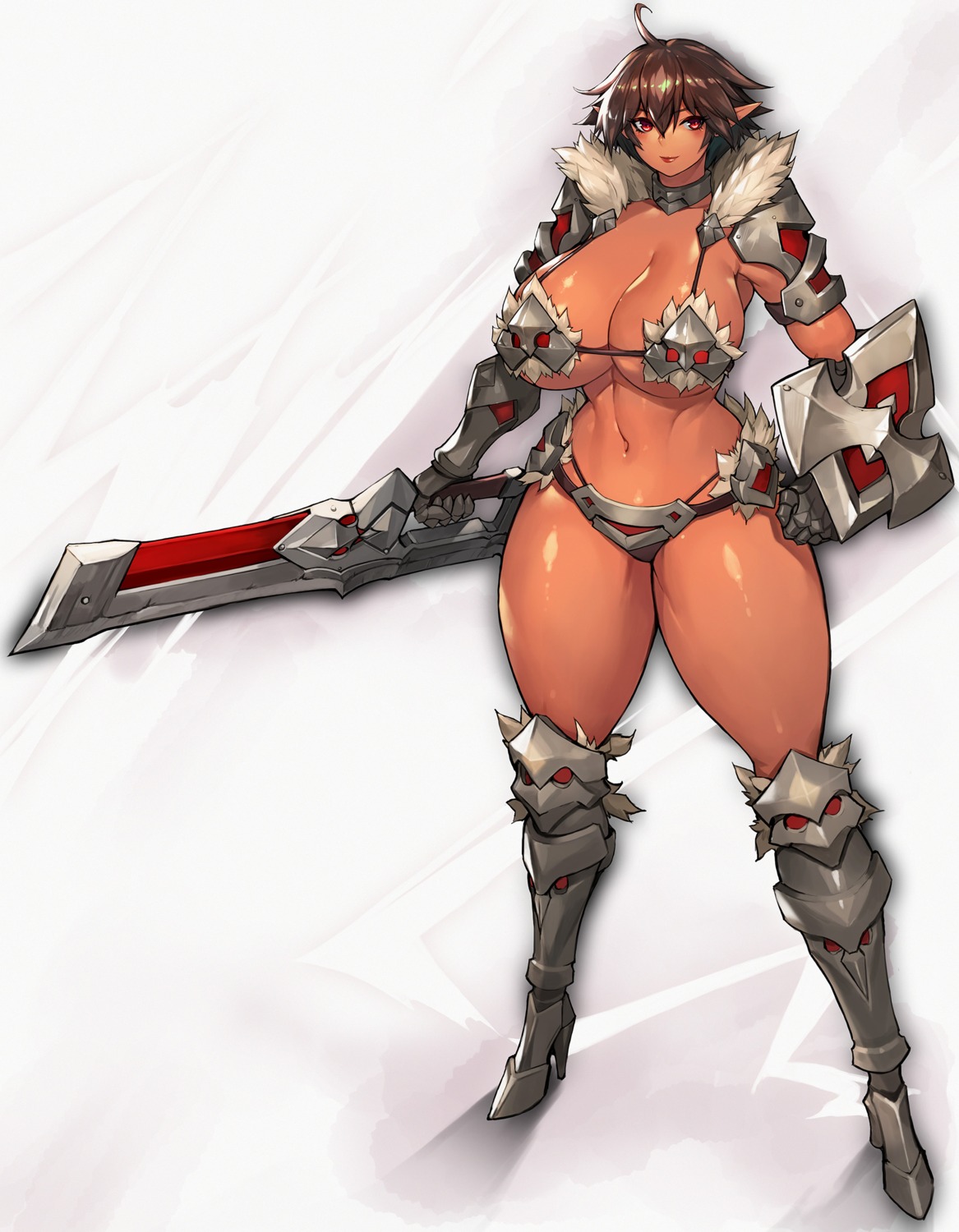 armor bikini_armor elf gurimjang heels pointy_ears sword
