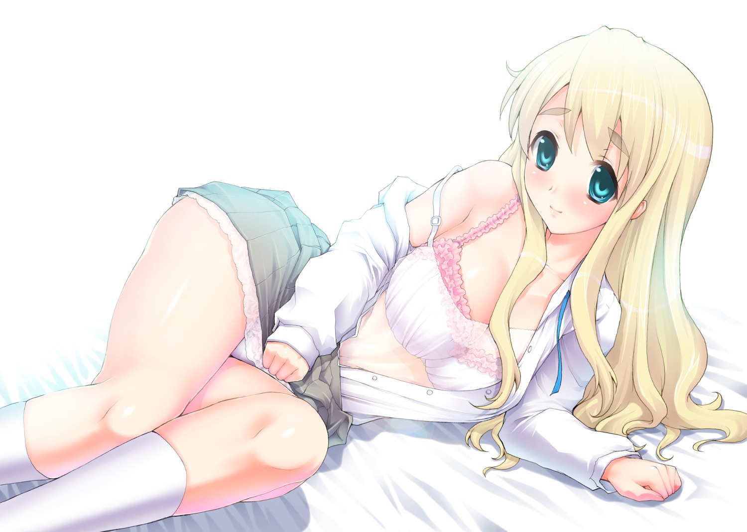 bra k-on! kotobuki_tsumugi kotobuki_utage lingerie open_shirt pantsu