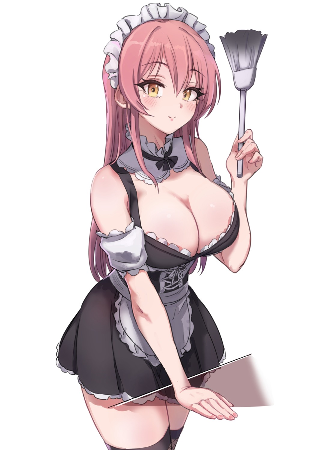 jougasaki_mika maid no_bra pizzasi the_idolm@ster the_idolm@ster_cinderella_girls thighhighs