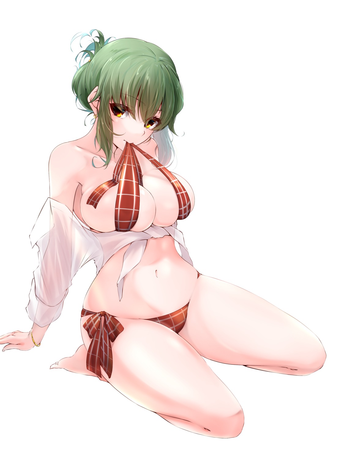 bikini itocoh open_shirt see_through shirt_lift swimsuits wardrobe_malfunction